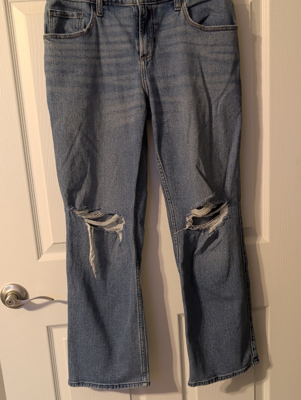 Hollister Light Blue Straight Leg Distressed Jeans